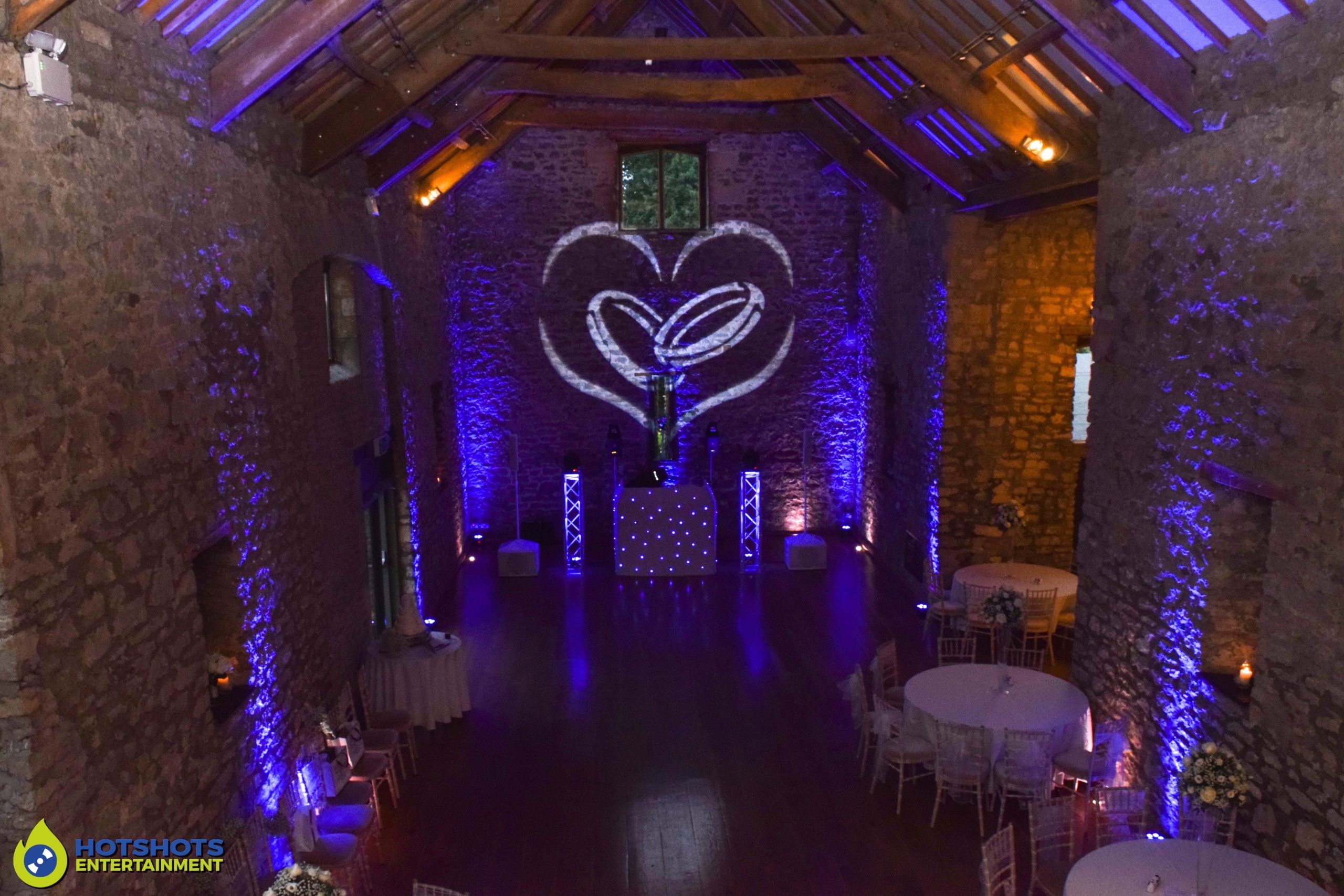 Uplighting at priston Mill